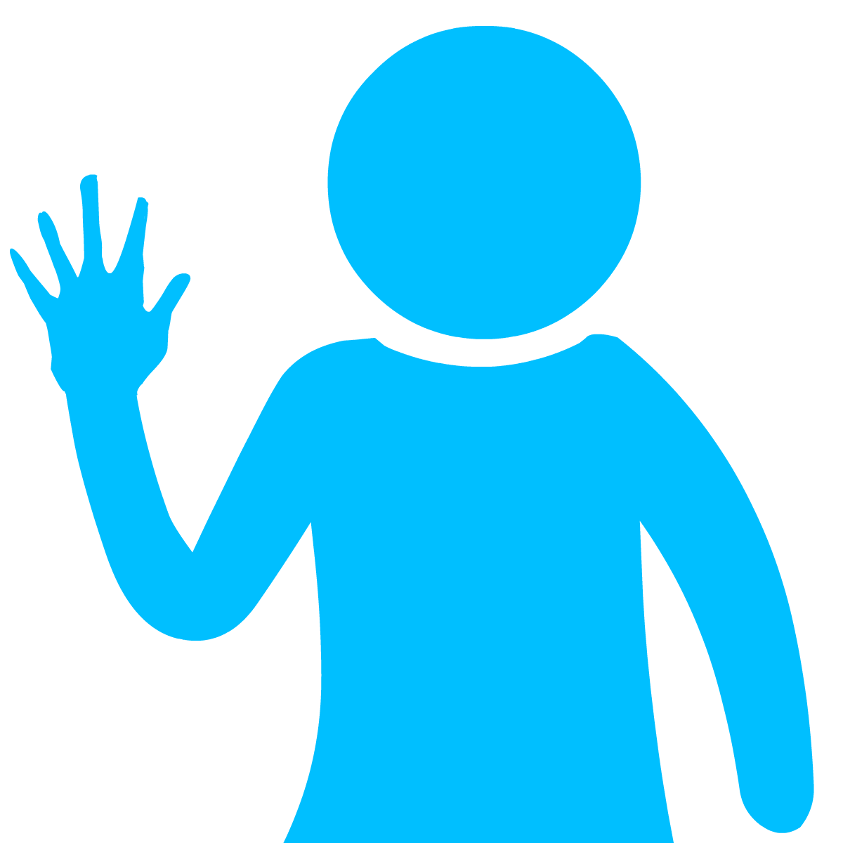 Stick figure waving